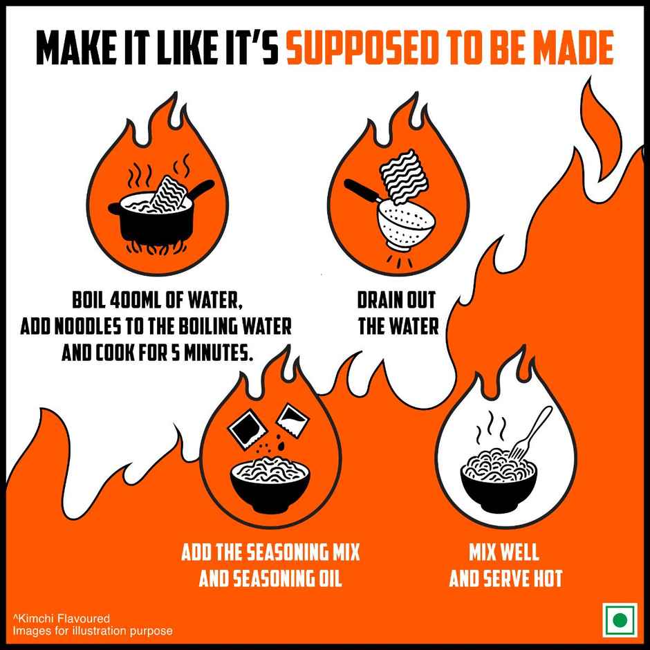 Ching's Korean Kimchi Instant Noodles, Veg, It's Hot, It's Spicy, It's Ching's