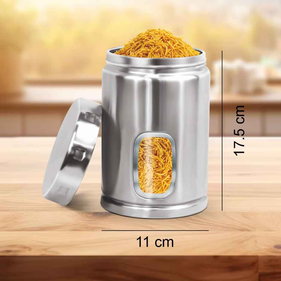 Signoraware Modular Window Steel Container Deluxe 1250Ml Food Grade Steel