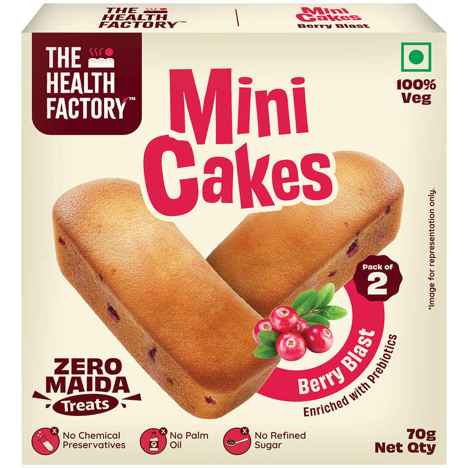 The Health Factory Mini Cakes - Berry Blast | Zero Maida | Combo