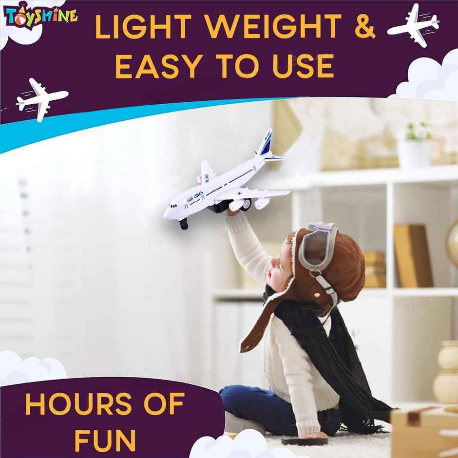 Toyshine Pull Back Realistic Design Aircraft Toy with Display Stand Kids - Assorted