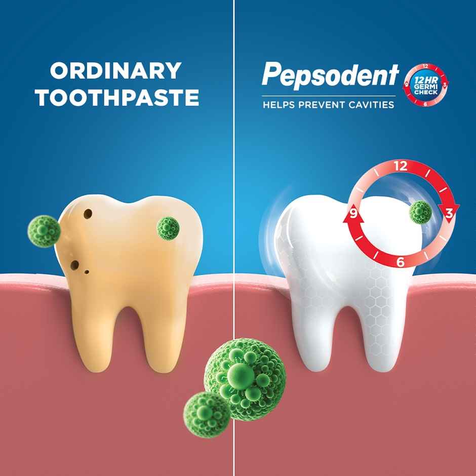 Pepsodent Germicheck 8 Actions Toothpaste With Anti-Germ Formula Clove & Neem Oil Family Pack