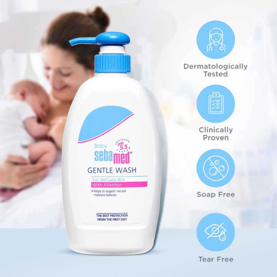 Baby Sebamed Gentle Wash | pH 5.5 | Baby Body Wash | Soap Free| Tear Free