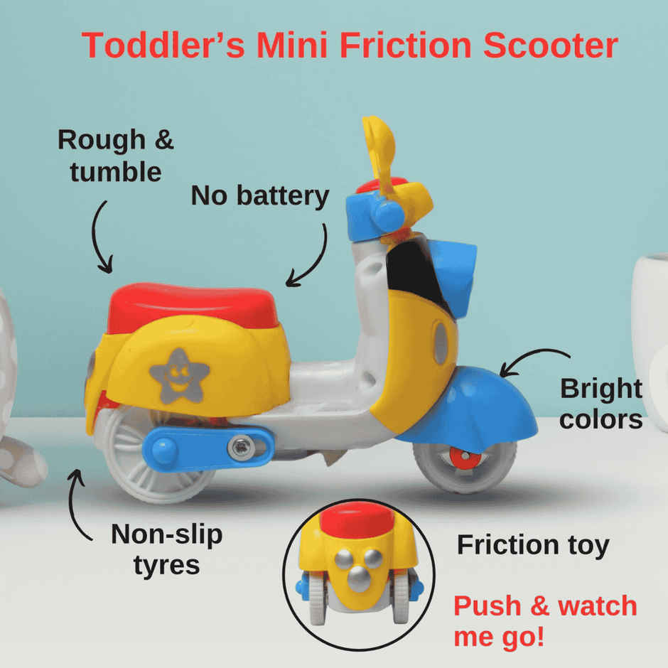 Toytales Cute Scooter Toy | Friction Mini Vehicle |Toys For Boys | Vehicle Toys