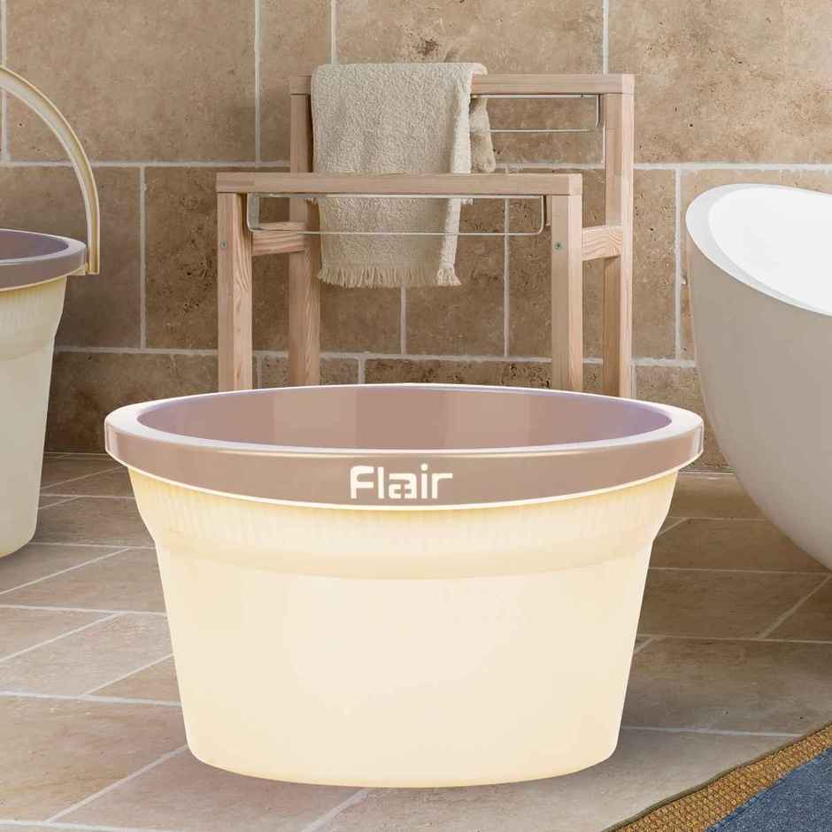 Flair Estella Home Bath Tub | 20 L | Beige