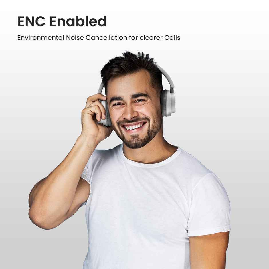 Portronics Muffs M2 Bluetooth Wireless Headphones Over Ear with Upto 40 Hrs Playtime, 40mm Dynamic Drivers, AUX 3.5mm, Powerful Bass, Laptop & PC Support,Type C Charging Port, Foldable Design - White