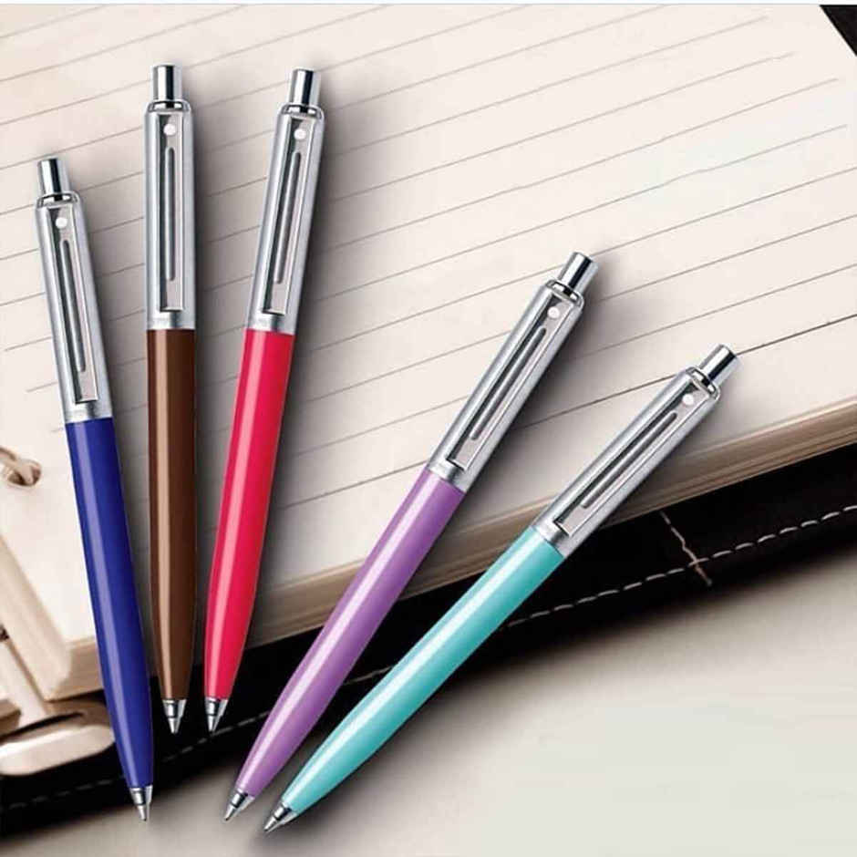 Sheaffer Sentinel E321 Ballpoint Pen | Brushed Chrome Cap & Trim | Burgundy Barrel