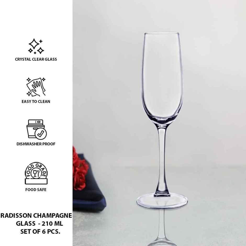 Sanjeev Kapoor RadisSet of n Champagne Glass 210 ml | Set of 6 Piece