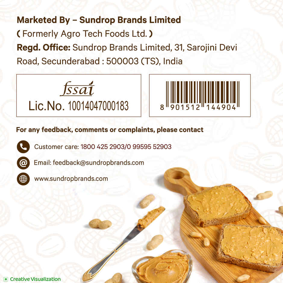 Sundrop Peanut Butter Natural | Crunchy | With 28% Protein
