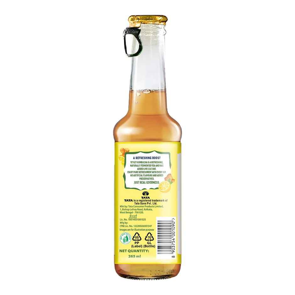 Tetley Kombucha Ginger Lemon Fermented Tea With Live Culture | Rich in Antioxidants