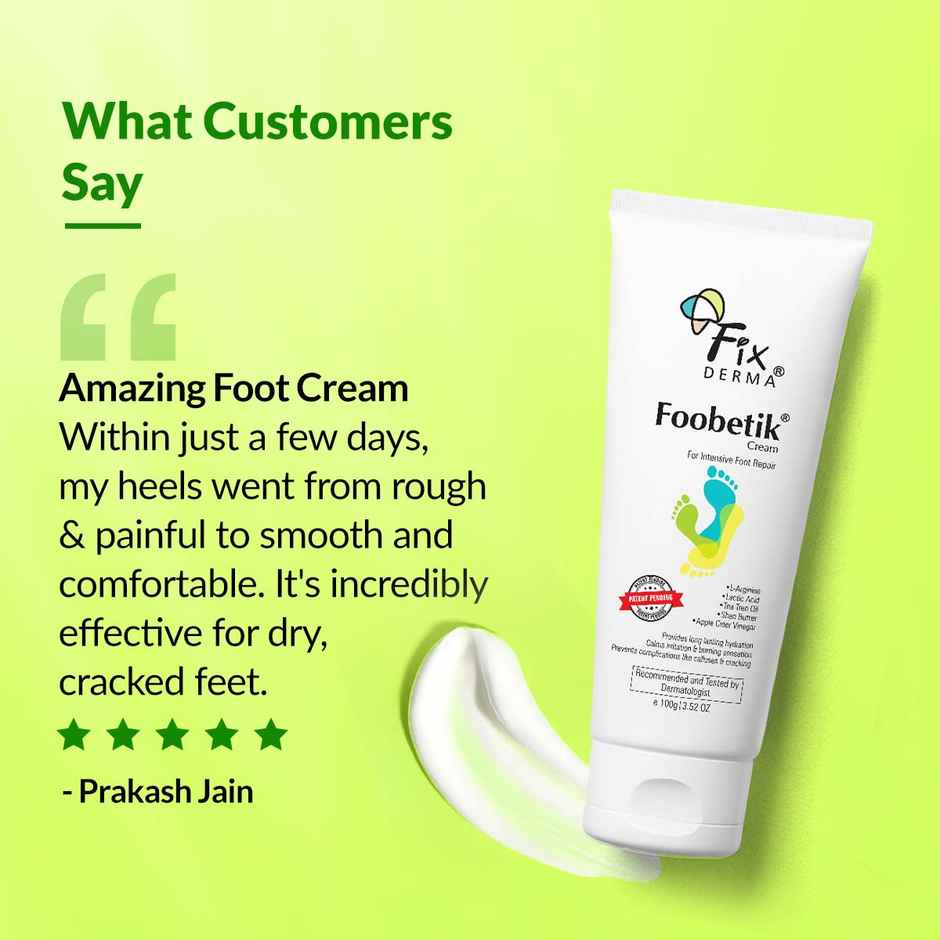 Fixderma Foobetik Foot Cream for Diabetic, Dry & Crack Heel, Moisturizes & Repair Feet