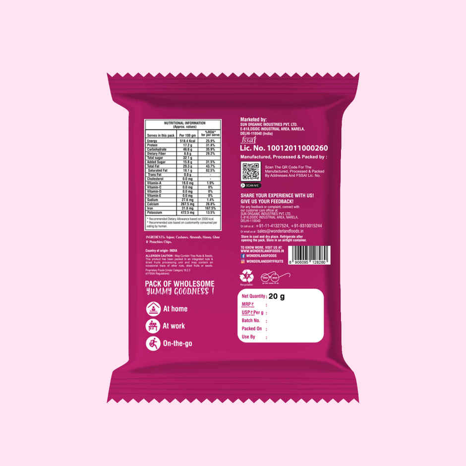 Wonderland Foods Vrat Anjeer Bites