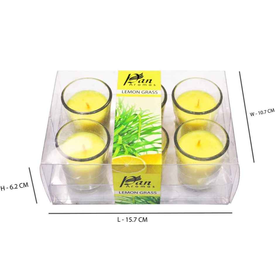 Pan Aromas 6-Pack Votive Glass Candle - Lemon Grass Combo