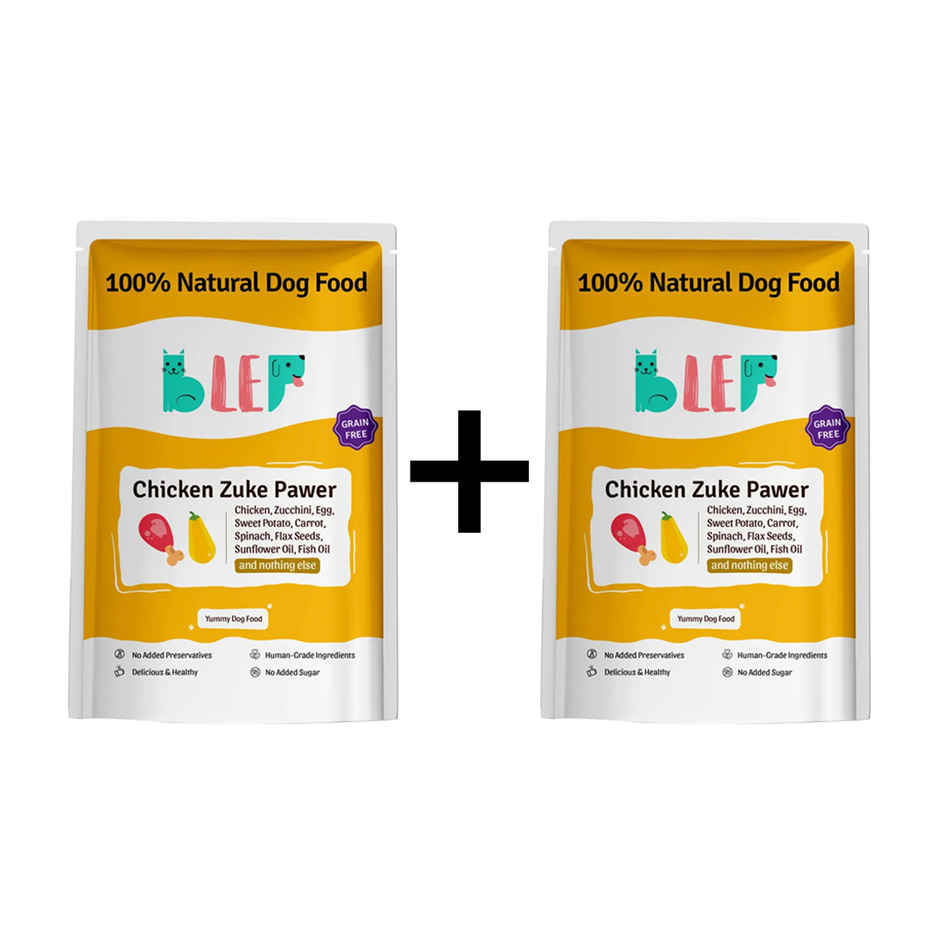 BLEP 100% Natural Dog Food | Chicken Zucchini | 7 Packs | Zero Preservatives Combo