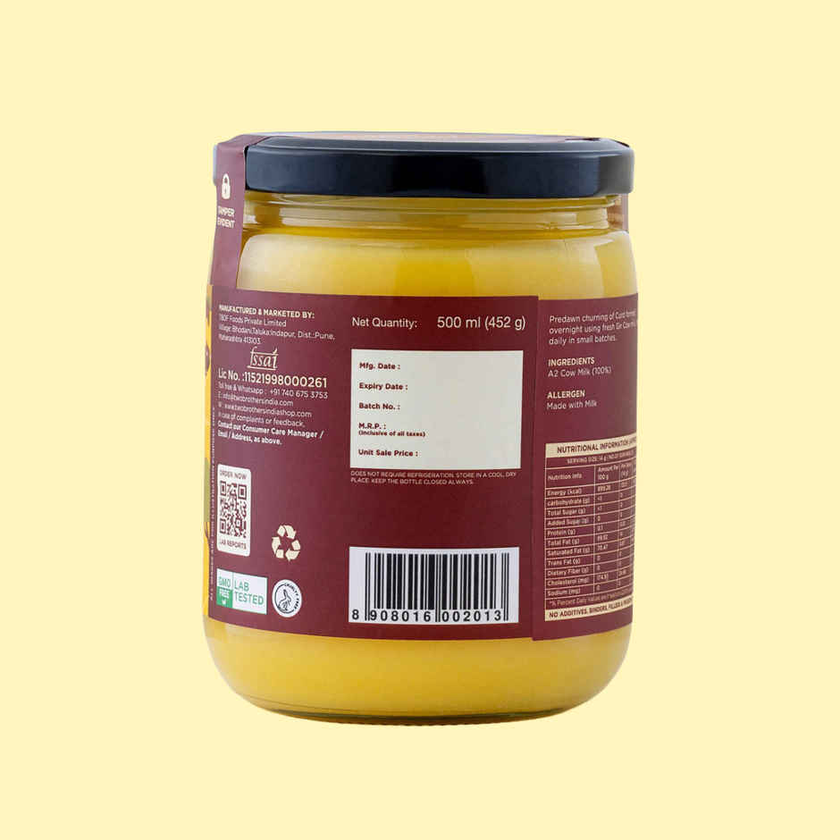 Two Brothers Desi Gir Cow Cultured Ghee