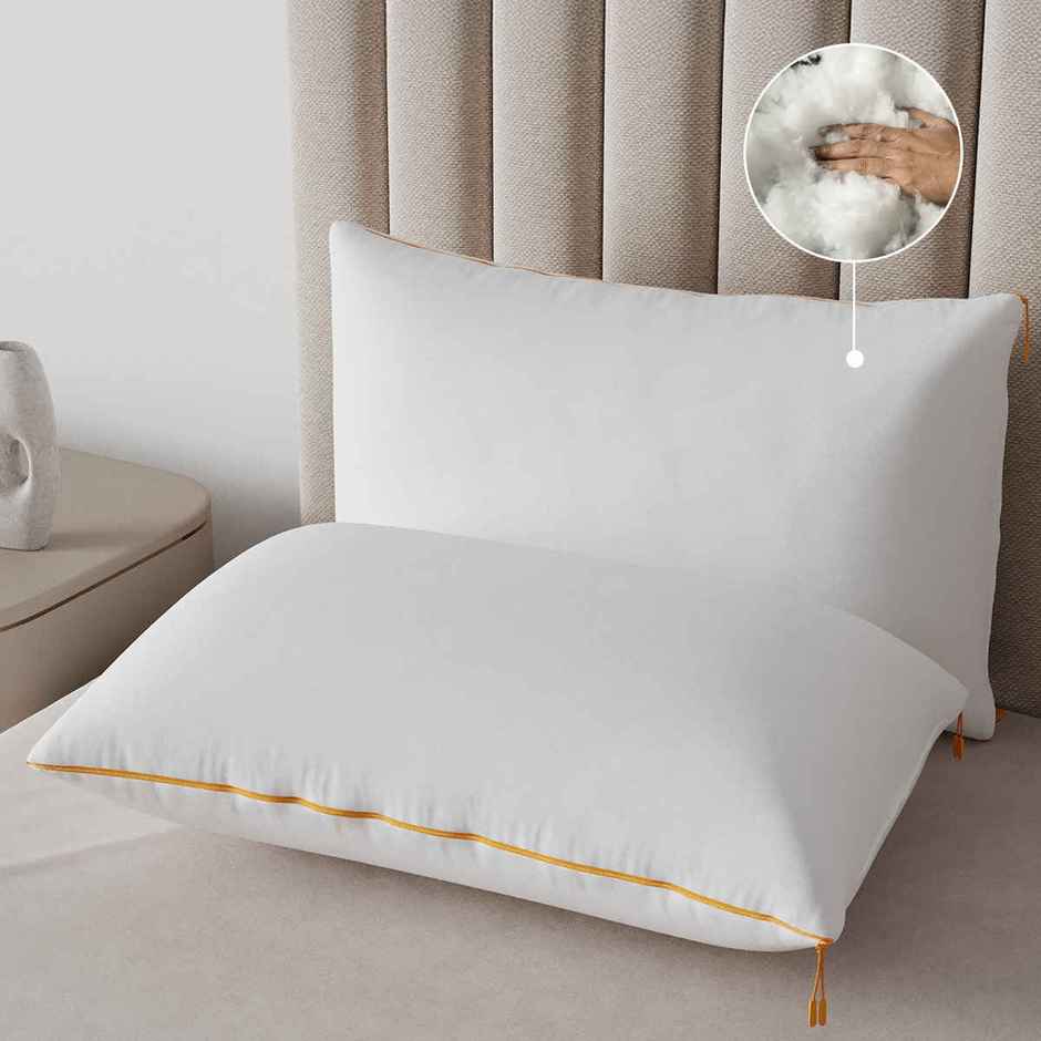 SleepyCat Microfiber Cloud Pillow With Adjustable Zipper White | Standard Size | 27 x 18 inch