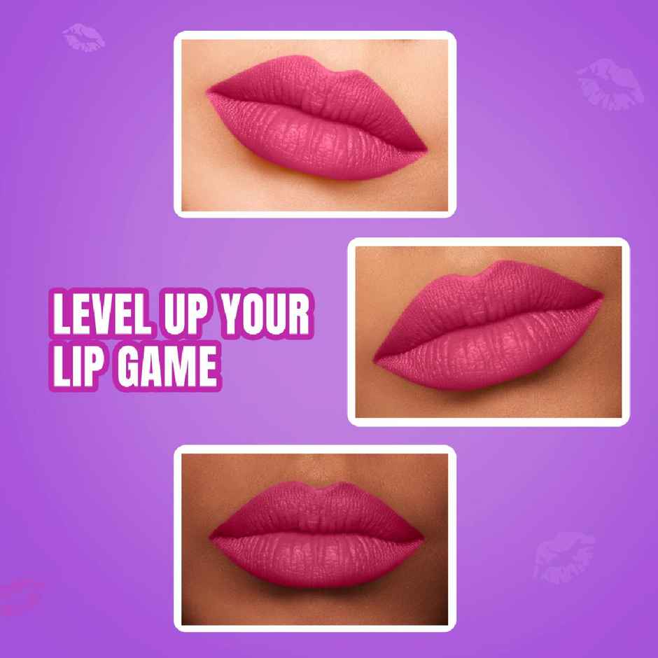 Elle 18 Color Pop Matte Lipstick - Quick Drying | Highly Pigmented | with Vitamin E - Pink Kiss