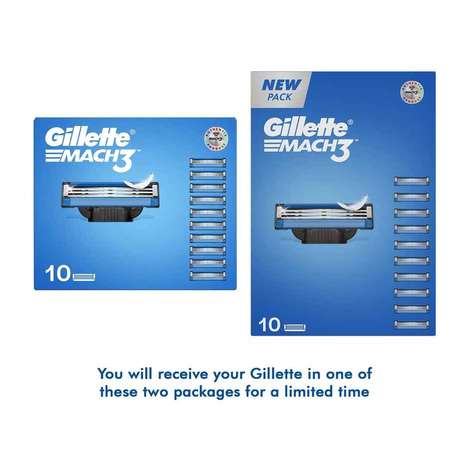 Gillette Mach3 Shaving Blades For Men (10 Cartridges)