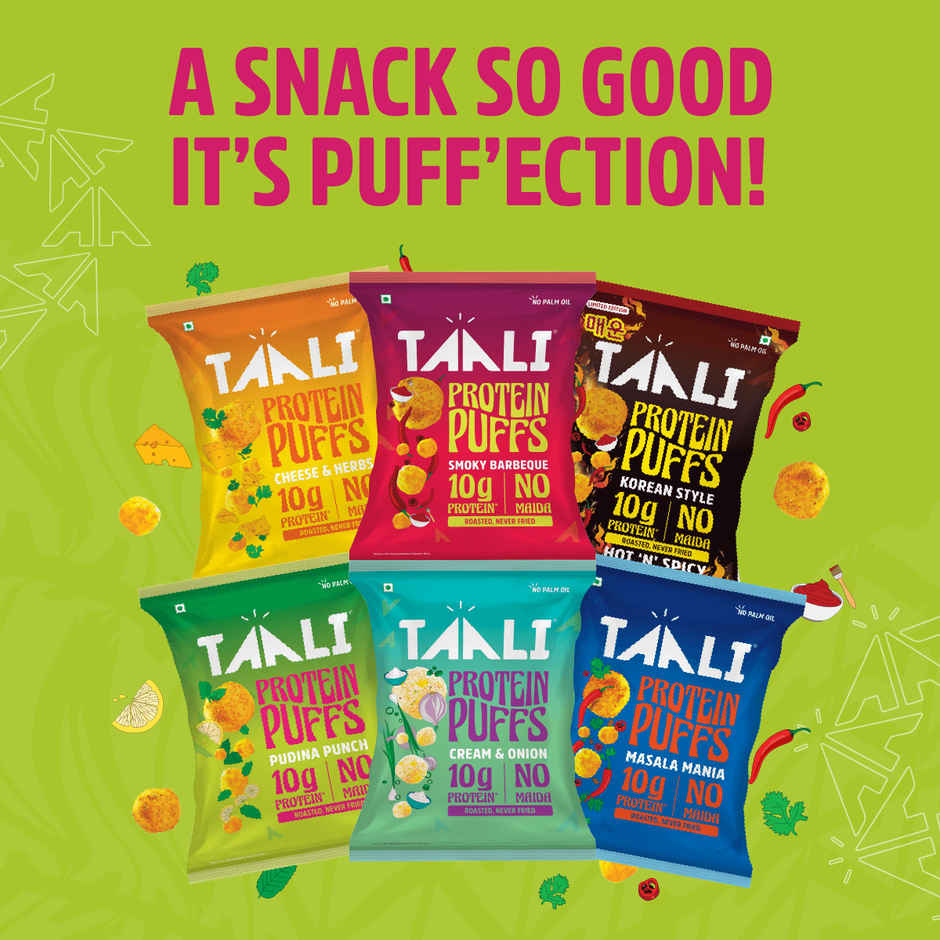 Taali Roasted Protein Puffs | Pudina Punch | Protein Rich , No Maida | Cheeseballs Combo
