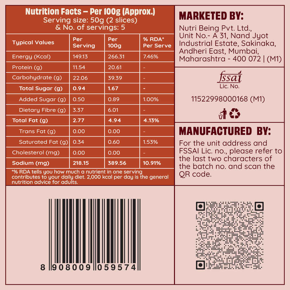 The Health Factory Zero Maida Super Protein Bread