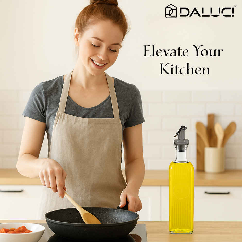 DALUCI Plastic Oil Dispenser Leak Proof Bottle with Easy Pour Spout for Kitchen Cooking Oil