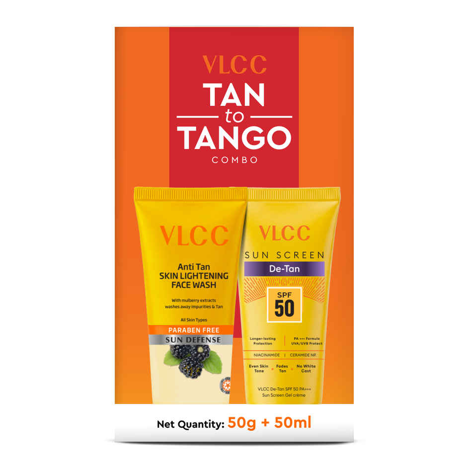 VLCC Tan to Tango Combo | De-Tan Sunscreen SPF 50 | Anti Tan Skin Lightening Face Wash