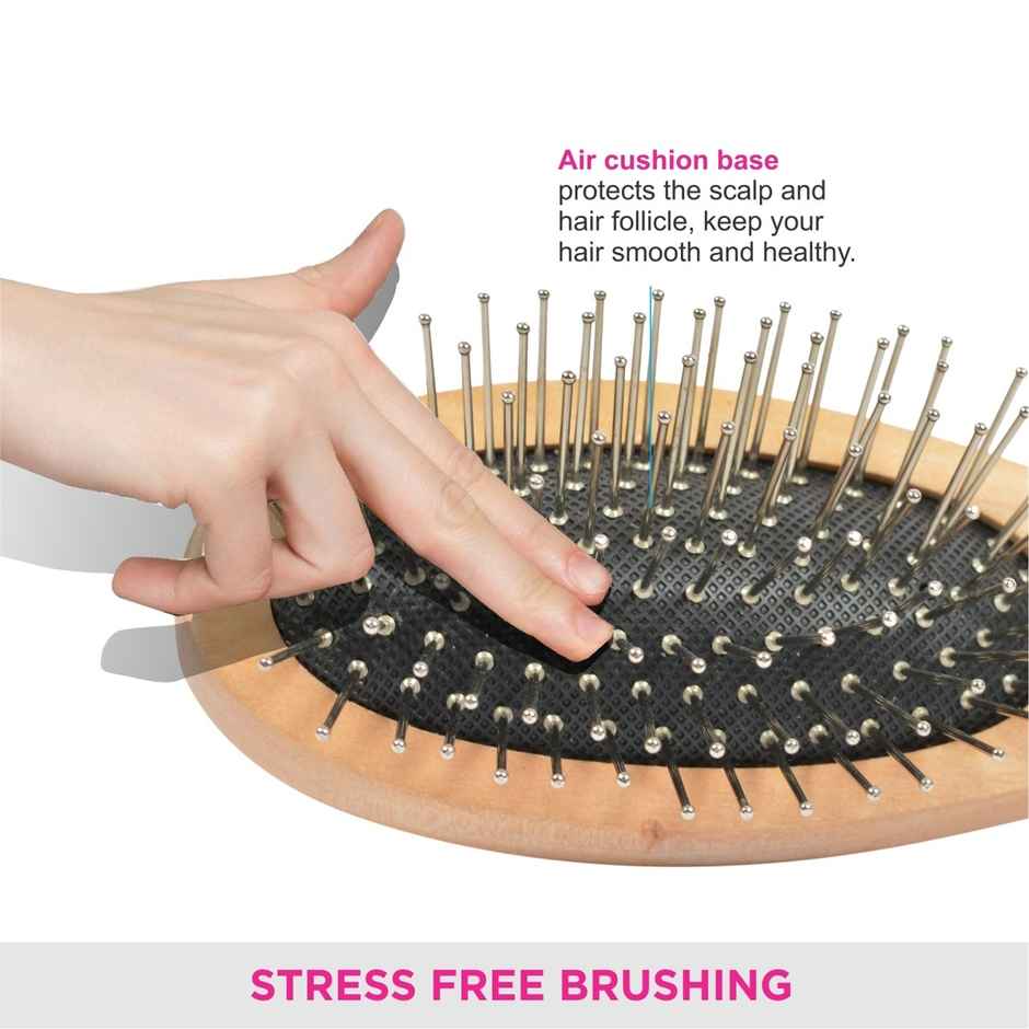 VEGA Cushion Hair Brush With Steel Pin For Men & Women | All Hair Types (R2-Cb)