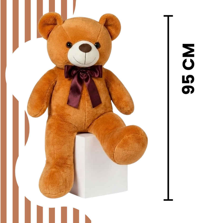 ToyTales Wolly Bear Teddy Soft Toy | Plushie Stuffed Animal Toys | Birthday Gift for Kids | Brown | 95cm