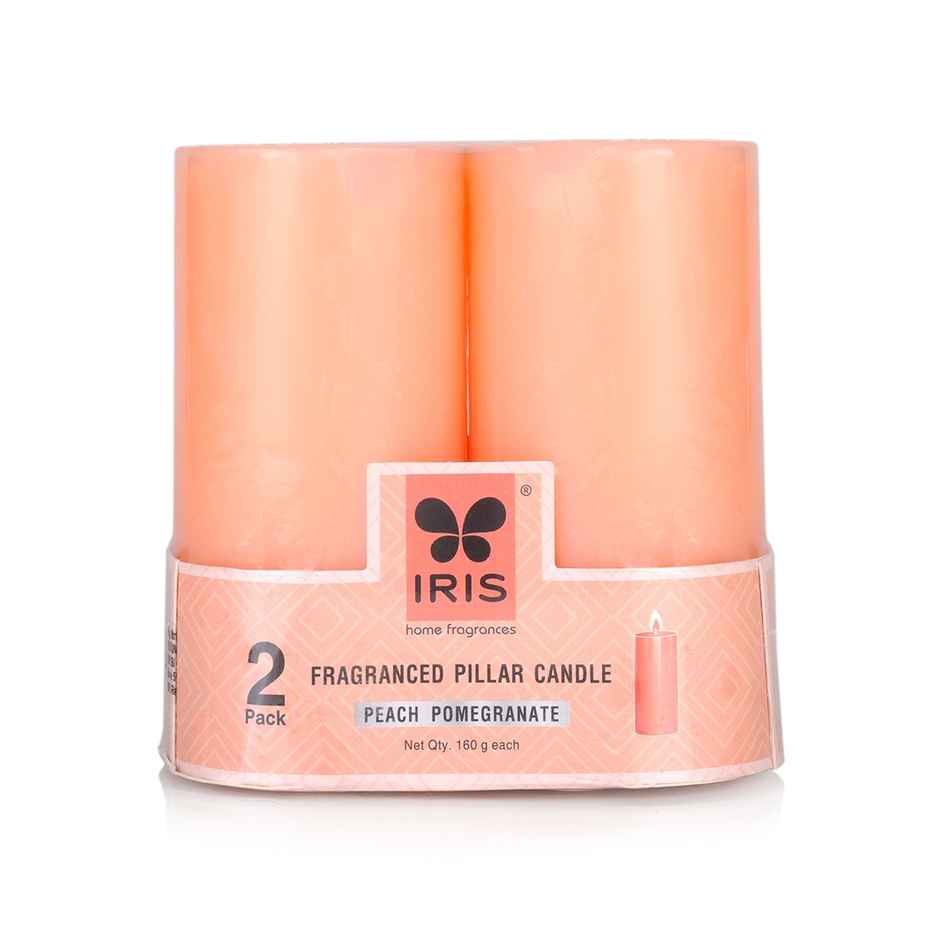 IRIS Peach Pomegranate Scented Pillar Candle