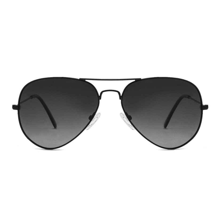 Vincent Chase By Lenskart Unisex Solid Metal Aviator Sunglasses | Black - M