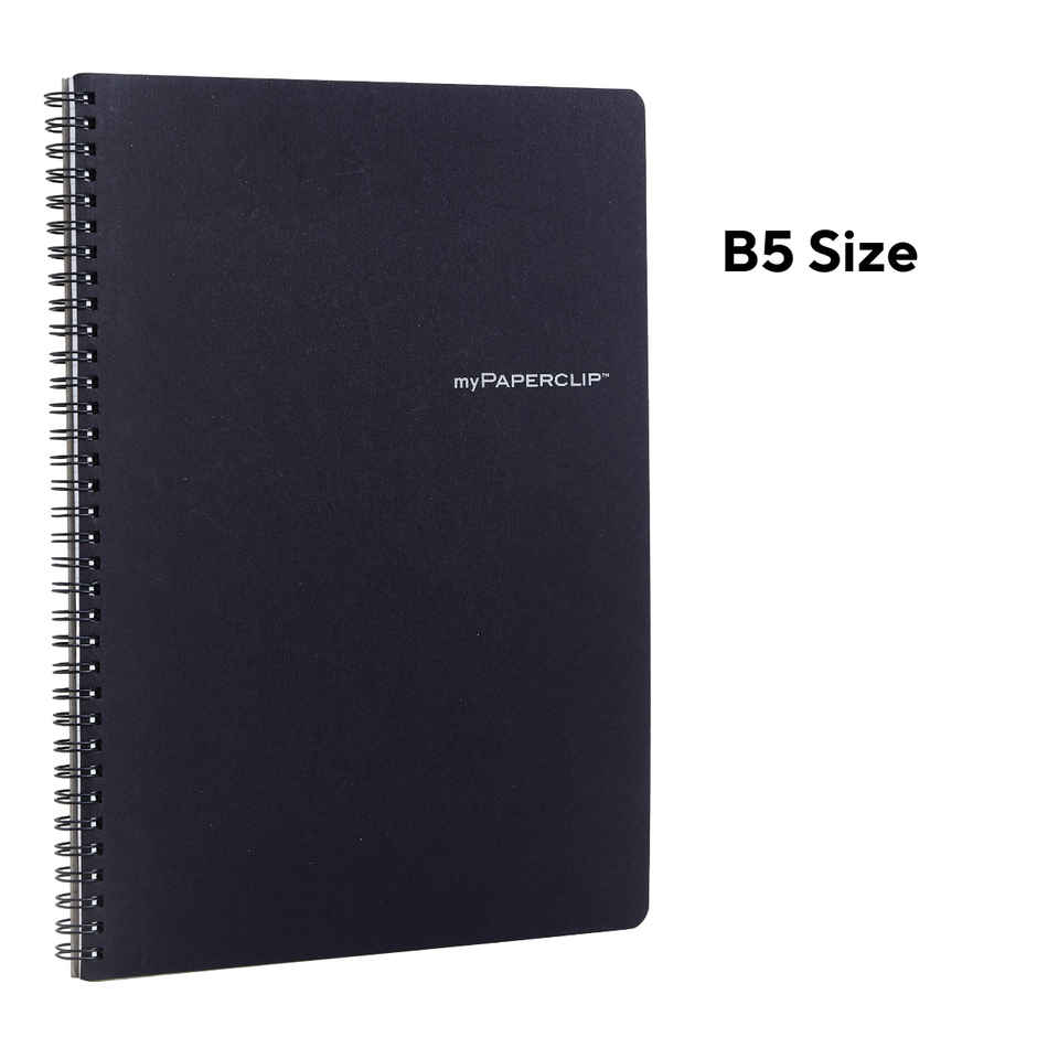 myPAPERCLIP B5 Wiro Notebook | B5 Size | Black | Ruled Pages