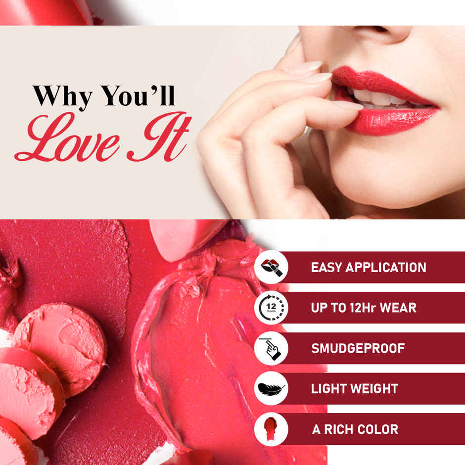 Matt look Power Last Lip Stain Crayon Lipstick Non Transfer Long Lasting Waterproof | Shade 02