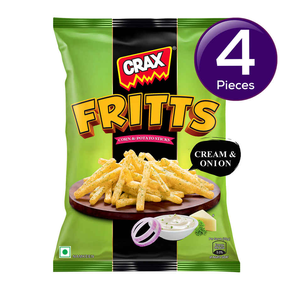 Crax Fritts Cream and Onion Corn & Potato Stick Snacks Combo
