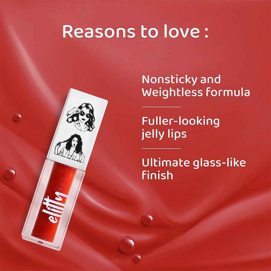 Elitty Red Lip Gloss For High Shine (Pretty Extra)