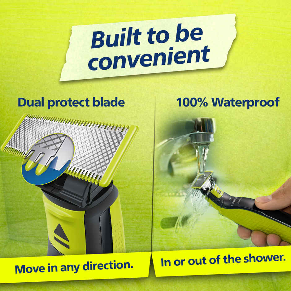 Philips OneBlade Turbo2X Beard Trimmer | Styler & Shaver for Men | Patented Skin-Safe Tech | 100% Waterproof