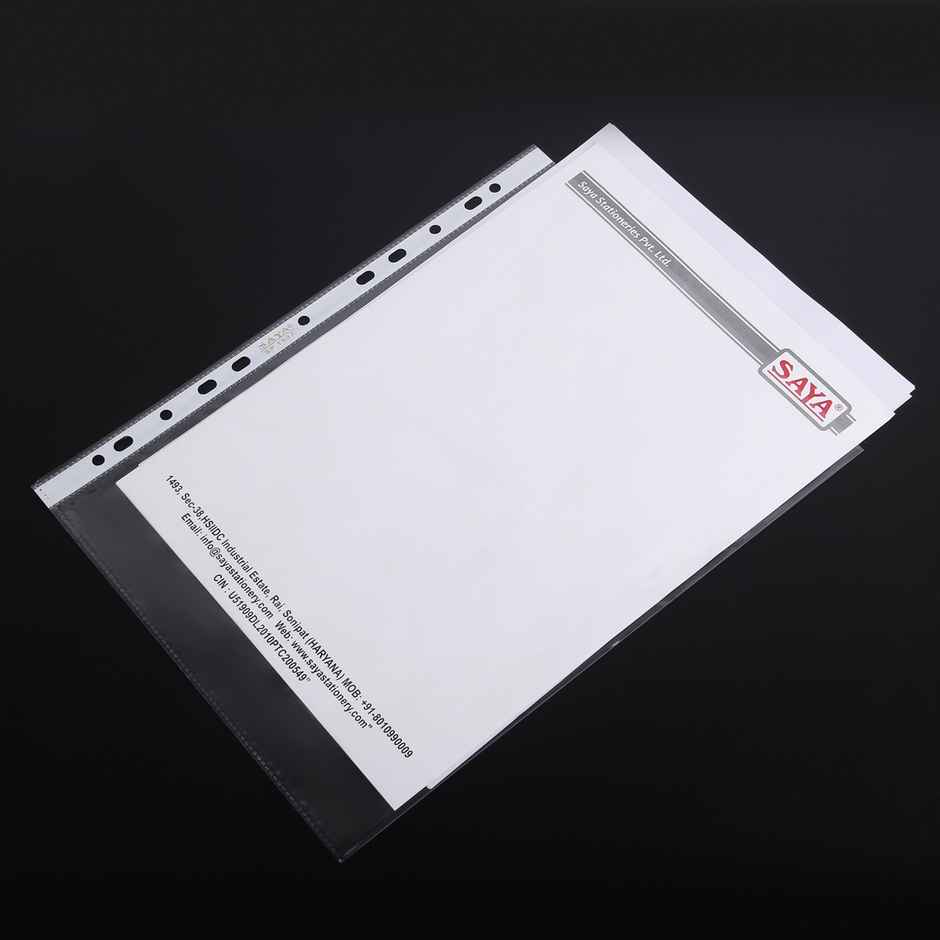 Saya A4 Sheet Protectors | 11-Hole Transparent Sleeves 150 Micron | 50 Sheets Pack