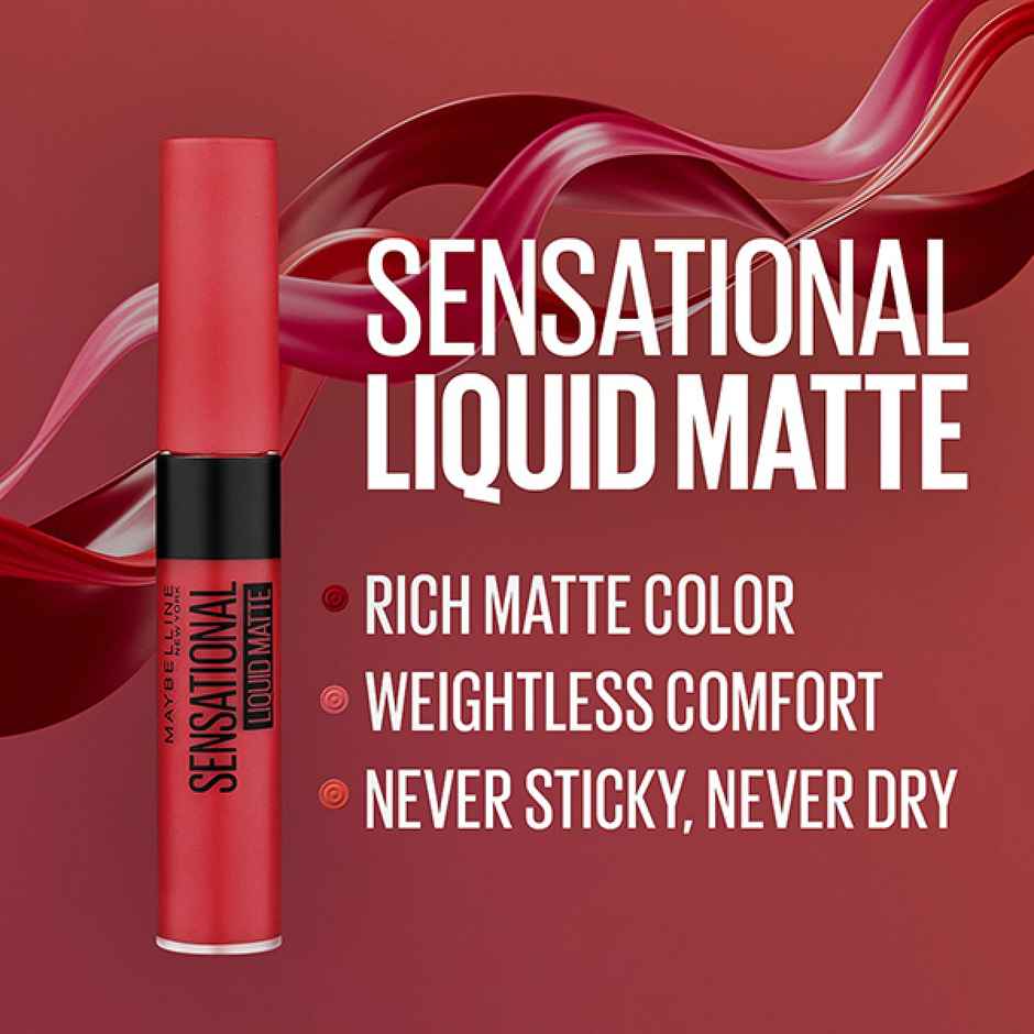 Maybelline Sensational Liquid Matte Lipstick 03 Flush It Red