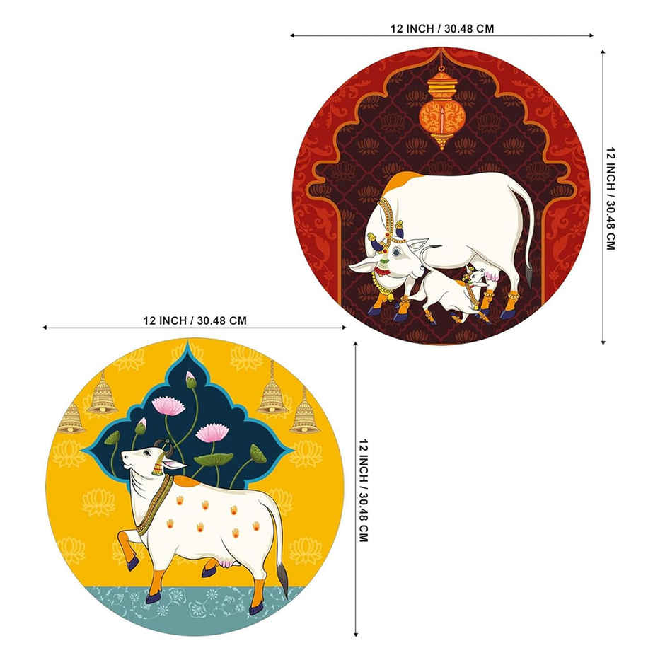 Indianara Set of 2 Beautiful Pichwai Round Shape Wall Painting