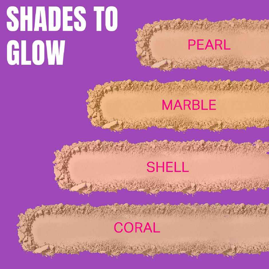 Elle 18 Lasting Glow Compact | 9 Hrs Oil-Free | Vitamin E and C | Matte Finish | Shell