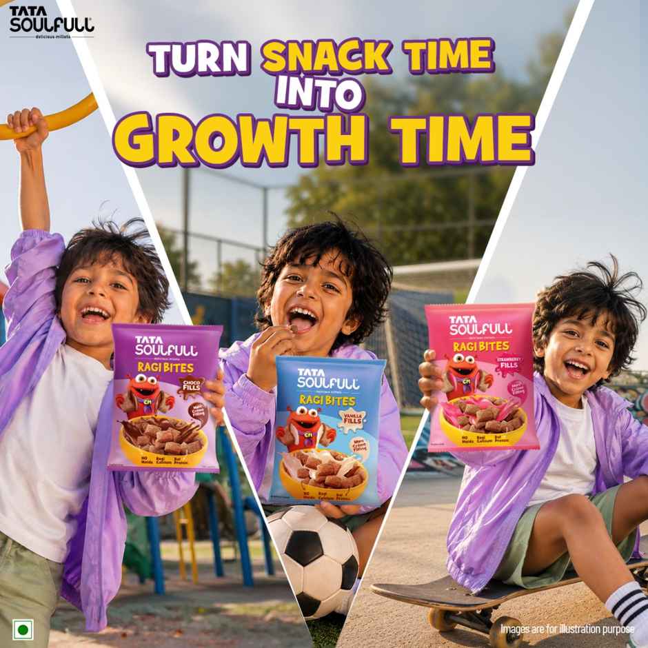 Tata Soulfull Ragi Bites Fills Combo - Chocos, Starwberry & Vanilla | Pack of 5