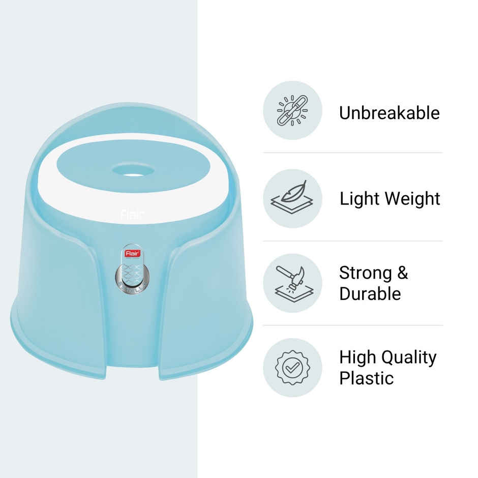 Flair Estella Home Stool 14 - Blue - Plastic Stool For Bathroom