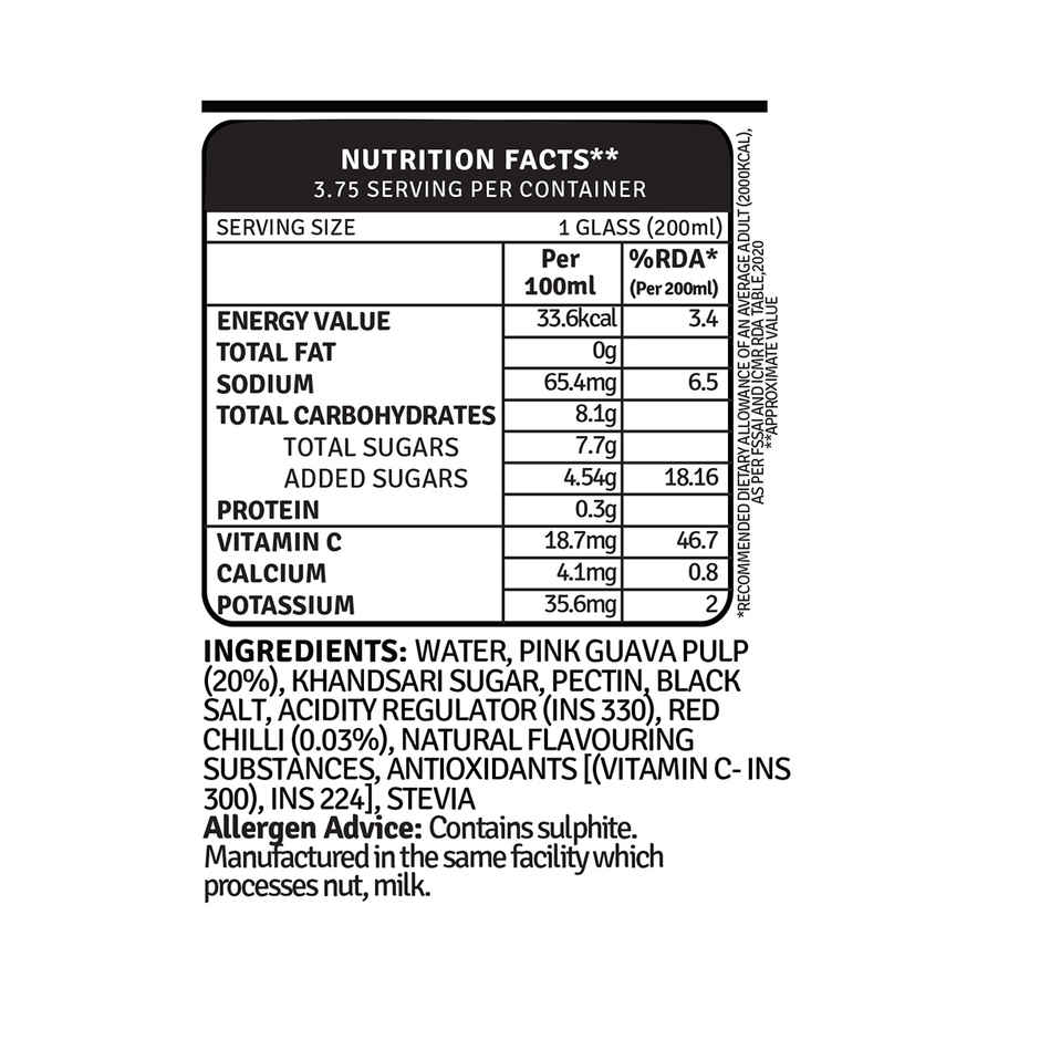 RAW Pressery Refreshers Pink Guava Chilli Juice  Fruit Juice  Not From Concentrate