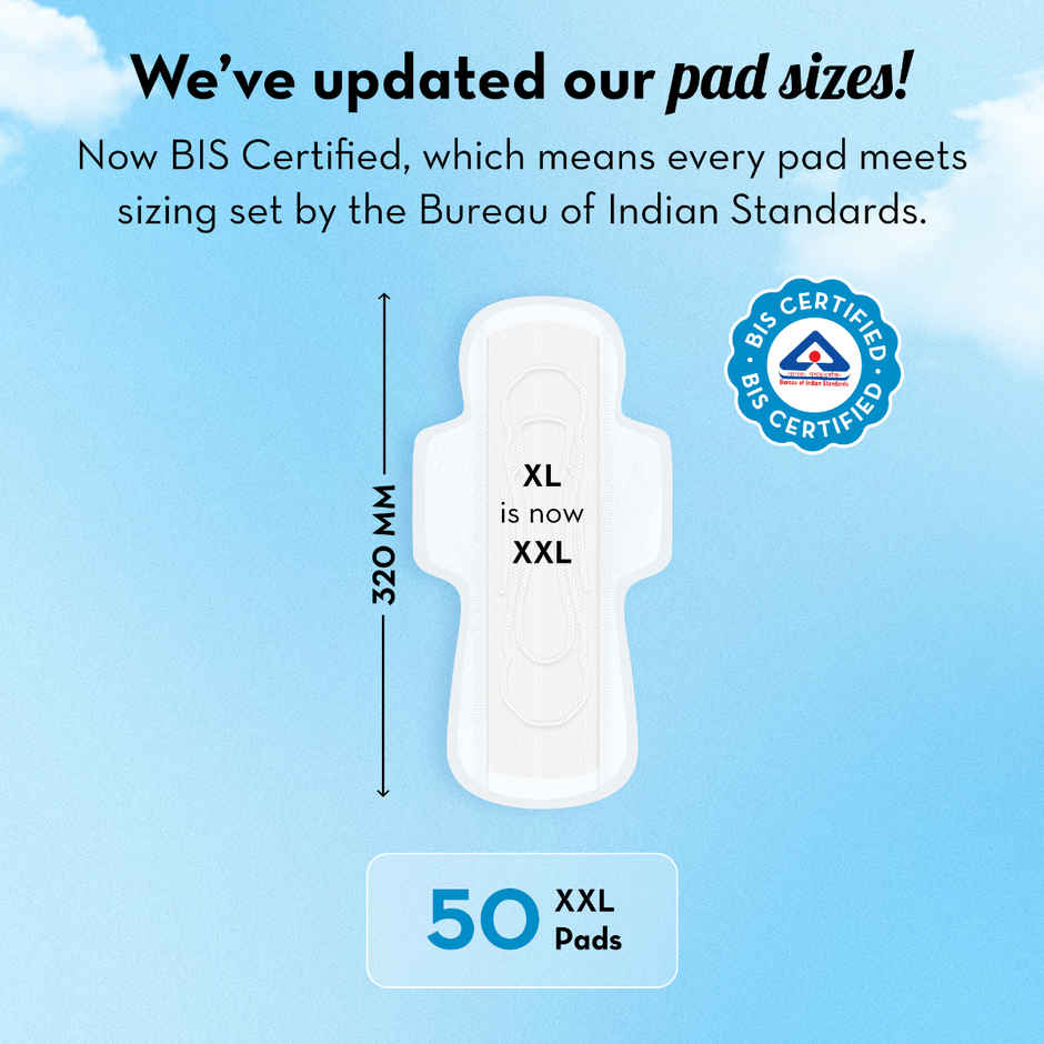 Plush Rash Free Sanitary Pads 50XXL | Free Disposal Pouches