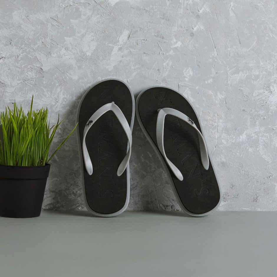 Neemans Unisex Eco Classic Slippers | Black with Grey - UK 7