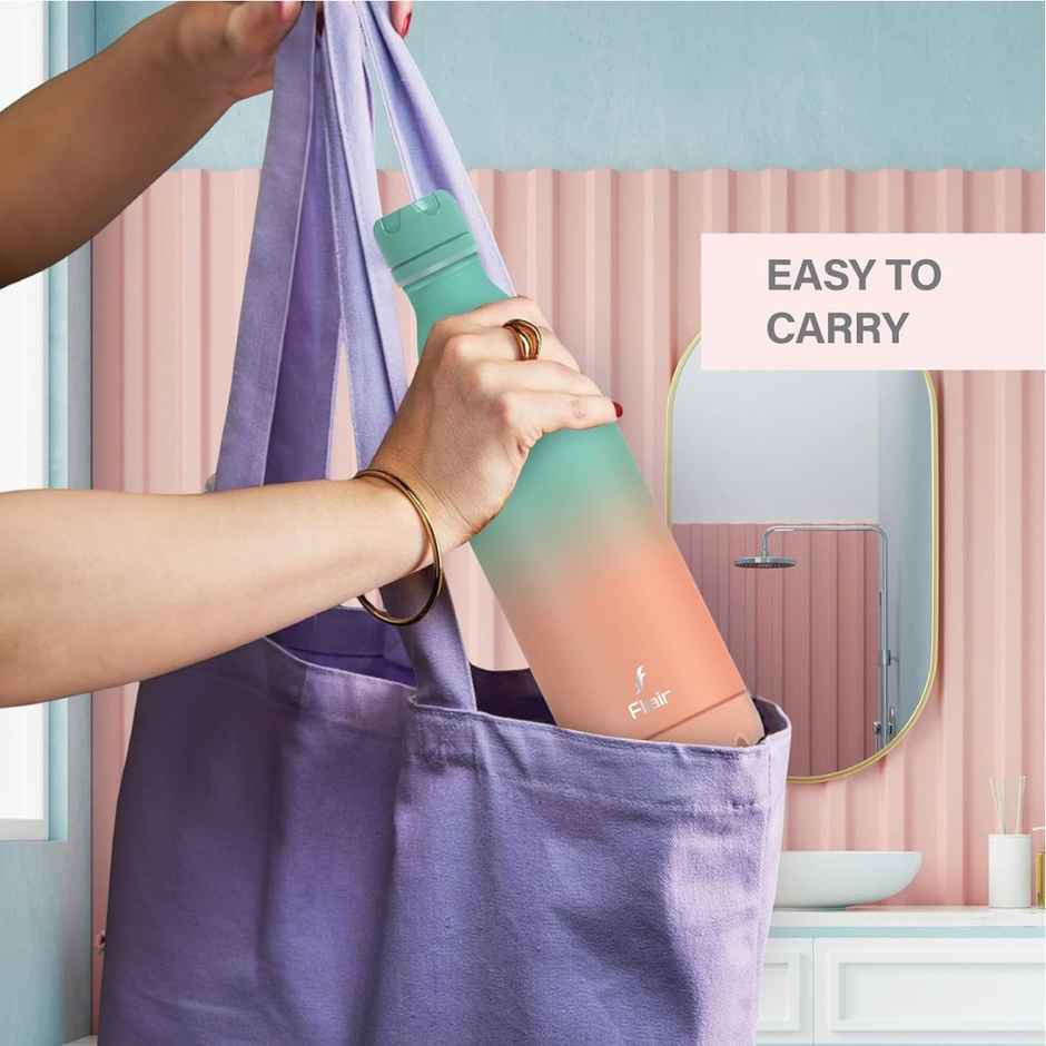 Flair Stainless Steel Pop Double | Walled Vacuum Insulated Bottle | Aqua Green & Coral Pink | 750 ml
