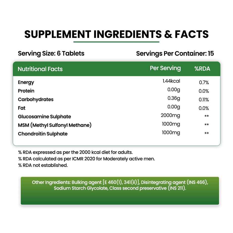 Himalayan Organics Glucosamine Chondroitin MSM with Boswellia 90 VEG Tablet