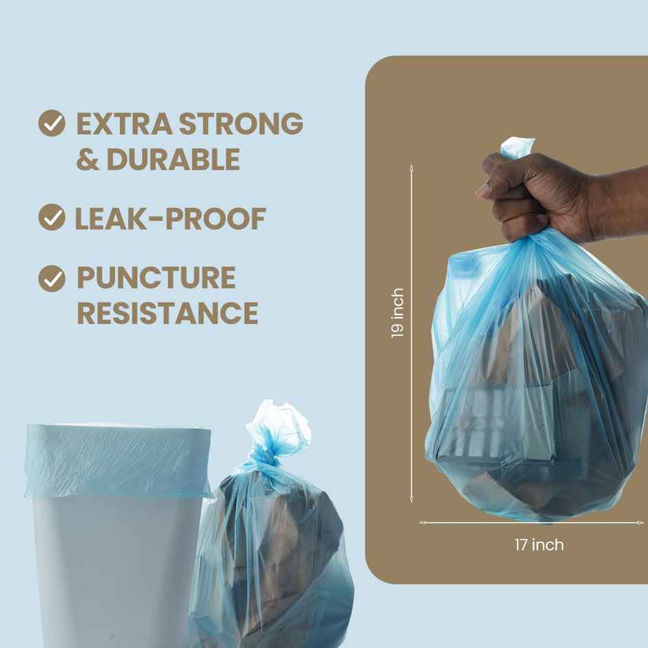 BAY6 Compostable Garbage Bags Roll - Small - 17 x 19 Inch - Blue