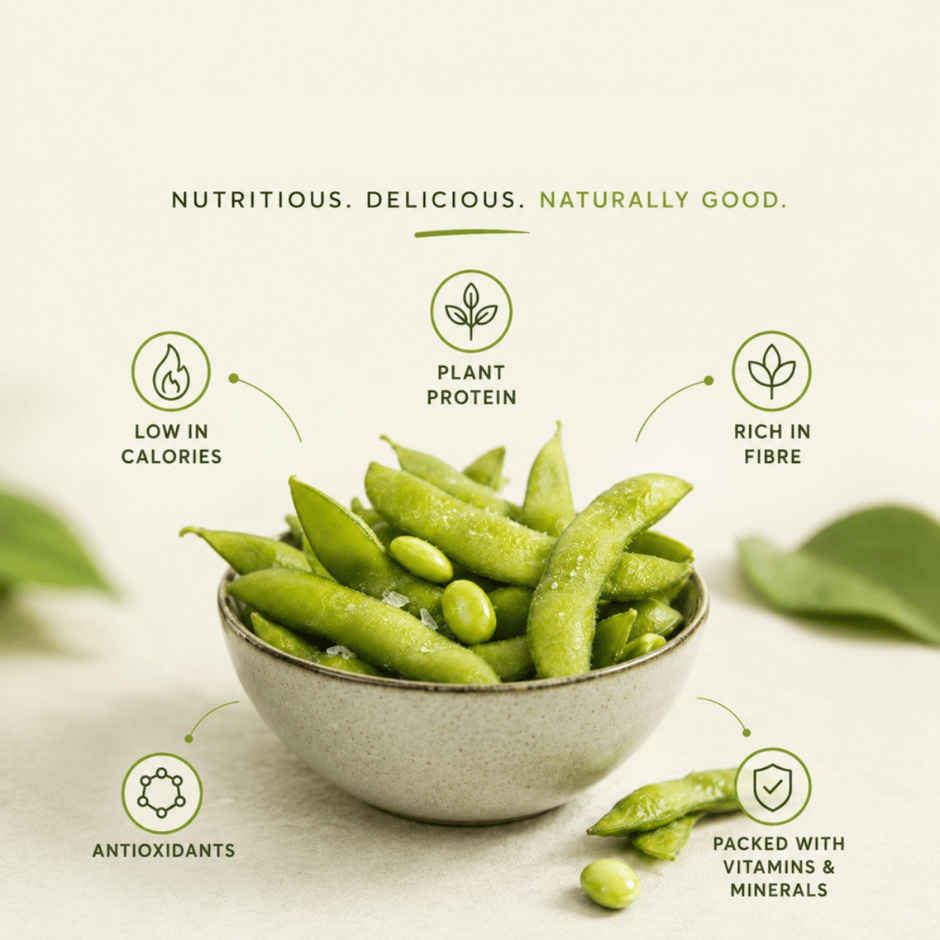 Gadre Edamame | No Added Preservatives | Frozen Green Soybeans | Ready To Eat | Healthy Veg Snack