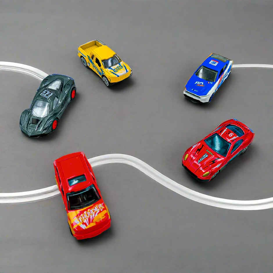 Toybharat Free Wheel Metal Car Set 5 Pc | Multicolour | Travel Toys | Birthday Gift | Assorted