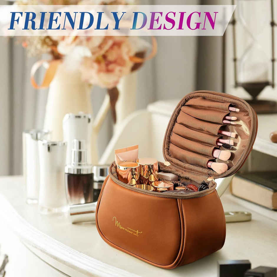 Zedak Luxury Makeup Storage Travel Bag | Brown