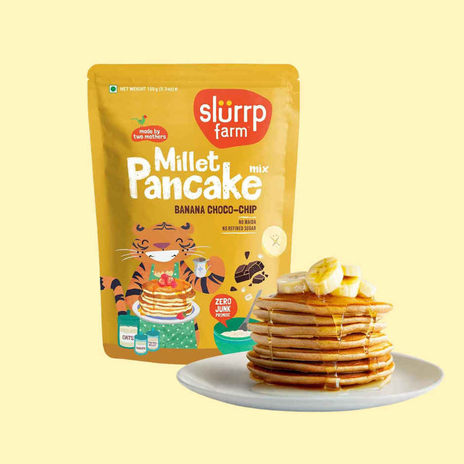 Slurrp Farm Banana Choco-Chip Millet Pancake Mix | No Maida
